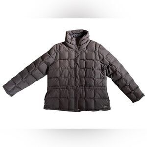 Ralph Lauren Down Tabitha Quilted Puffer Coat Size XL Chocolate Brown